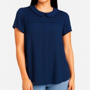 Boden Peter Pan Short Sleeve Blouse Top Size 10